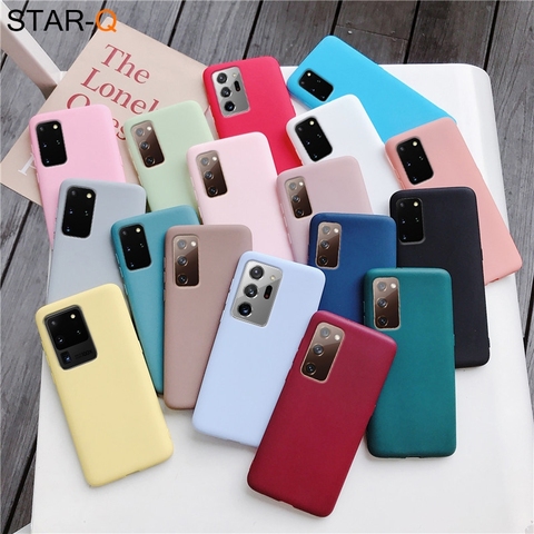 Coque de téléphone en Silicone couleur bonbon pour Samsung Galaxy S20 Fe ventilateur édition 5g S21 S20 Plus Note 20 étuis de couverture arrière souple Ultra mat ► Photo 1/6