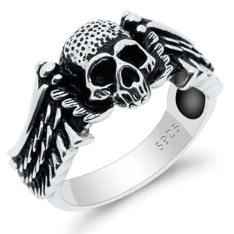 Nouveau 925 en argent sterling anneau d'os bague pour hommes dames haute joaillerie ► Photo 1/6