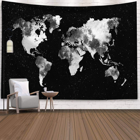 2022 carte du monde 3D impression Polyester géométrique tenture murale tapisserie décor peinture à l'huile plage serviette tapis de couchage Yoga couverture tapis ► Photo 1/6