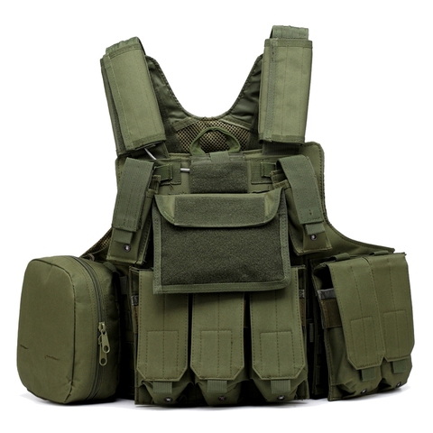 Gilet tactique Molle CIRAS, porte-plaque, Plate-forme de poitrine, gilet de chasse militaire Paintball, sac à poche magnétique, armure réglable ► Photo 1/6