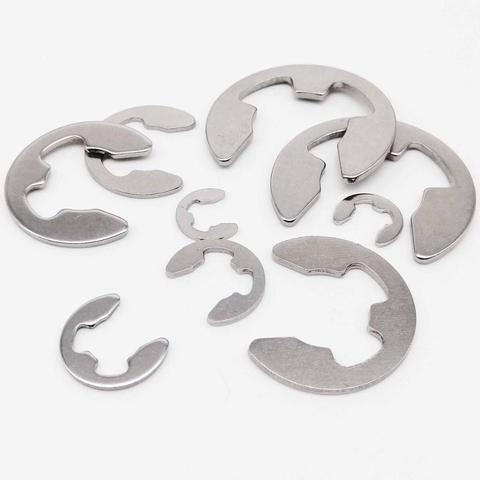 Bague de retenue en acier inoxydable 10/100, 304 M1.2 M1.5 M2 M3 M4 M5 M6 M7 M8, Clip E, rondelle pour fixation d'arbre ► Photo 1/6