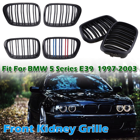 Grille de rein de pare-chocs avant double Grilles de latte adaptées pour BMW série 5 E39 M5 1997-2003, pièce de rechange d'accessoires de voiture ► Photo 1/6