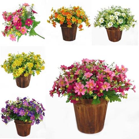 1 Bouquet de 28 fausses marguerites artificielles, jolies fleurs décoratives pour jardin de mariage, maison, pas de pot ► Photo 1/6