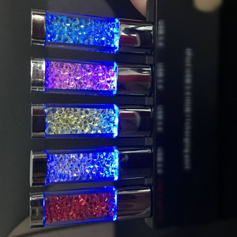 Clé USB haute vitesse avec Logo gratuit pour plus de 10 pièces, support à mémoire de 4GB 8GB 16GB 32GB 2.0 MB, lumière bleue et cristal, lecteur Flash, cadeaux, 128 ► Photo 1/6