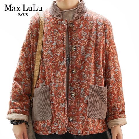 Max LuLu – vestes d'hiver Style chinois pour femme, Streetwear Punk, manteaux rembourrés à fleurs, Vintage, parka ample et surdimensionnée ► Photo 1/6