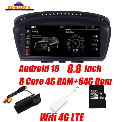 Lecteur multimédia de voiture Android 10 4G Ram + 64G Rom pour BMW série 5 E60 E61 E63 E64 E90 E91 E92 CCC Radio iDrive ► Photo 1/6