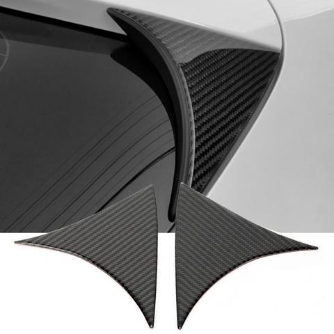 2 pièces Lunette arrière Spoiler D'aile de Côté de Garniture de Couverture de Cadre pour Mazda3 Axela 2014 2015 2016 2017 2022 En Fiber De Carbone ► Photo 1/6