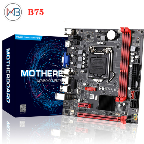 Carte mère d'ordinateur B75 carte mère pour Intel LGA 1155 i3 i5 i7 E3 DDR3 1333 1600MHz LGA1155 Socket 16GB USB3.0 SATA III VGA jeu ► Photo 1/5