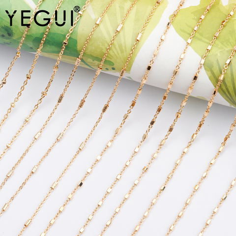 YEGUI C103, accessoires de bijoux, plaqué or 18k, 0.3 microns, chaîne de bricolage, fait à la main, fabrication de bijoux, collier de bracelet bricolage, 3 m/lot ► Photo 1/6