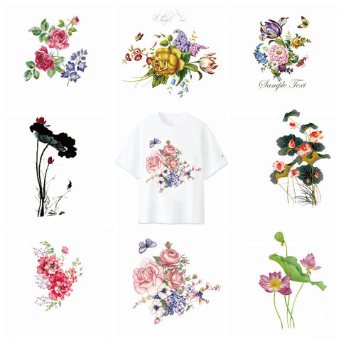 Fer sur transfert patchs fleurs colorées Patch thermocollant garçon fille vêtements autocollants rayure T-shirt autocollant bricolage Applique nouveau H ► Photo 1/6