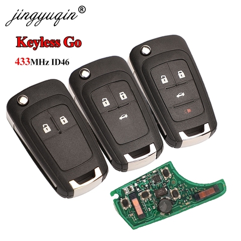 Jingyuqin – clé télécommande intelligente ID46, 433MHz, sans clé, pour Chevrolet Cruze, Aveo, orang-trax, lasso, Encore Regal Verano 2/3/4B ► Photo 1/6