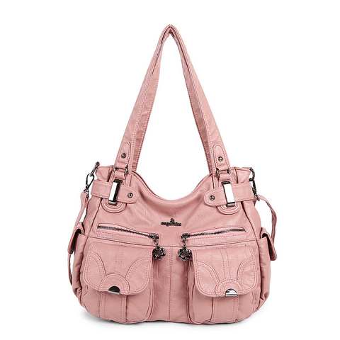 Sac à main multifonctionnel en cuir lavé pour femmes, sac d'été de luxe de styliste, sacoche à épaule, sacs pour mères ► Photo 1/6