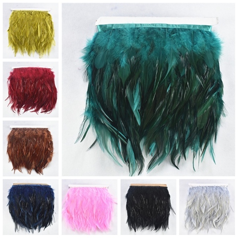 Plumes de faisan de selle, 1 mètre par lot, 4 à 6 pouces, ruban de couture, pour la fabrication de bijoux, 4 à 6 pouces ► Photo 1/6