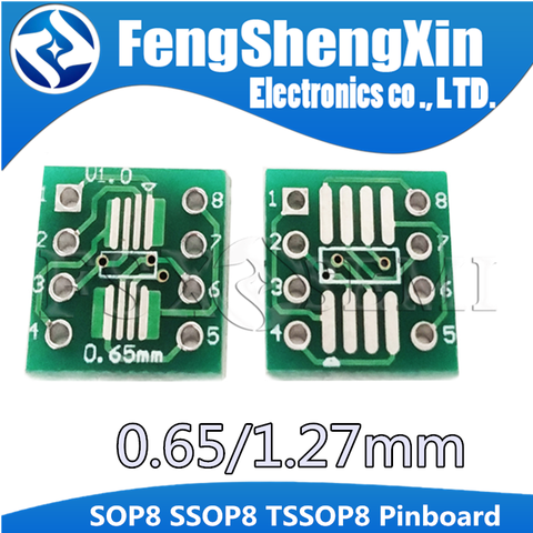 Carte de transfert de circuit imprimé, Module intercalaire SOP8 SSOP8 TSSOP8 à DIP8, adaptateur 0.65/1.27mm, 20 pièces/lot ► Photo 1/2