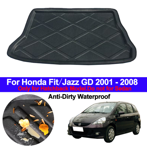 Plateau de revêtement de cargaison de botte arrière de voiture pour Honda Fit Jazz GD 2001 - 2008 coffre à hayon bagages tapis de sol tapis 2007 2006 2005 ► Photo 1/6