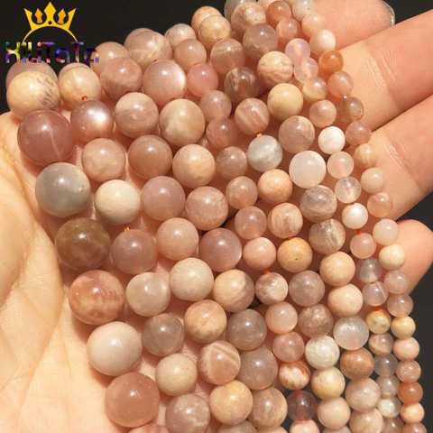 Perles en pierre de soleil naturelles, rondes, amples, pour la fabrication de bijoux, Bracelets à faire soi-même colliers, 15 brins de pouce, 4mm/6mm/8mm/10mm ► Photo 1/6