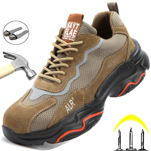 Léger hommes chaussures de sécurité en acier embout chaussures de travail Anti-crevaison sécurité travail baskets Anti-smash chaussures de protection 2022 ► Photo 1/6