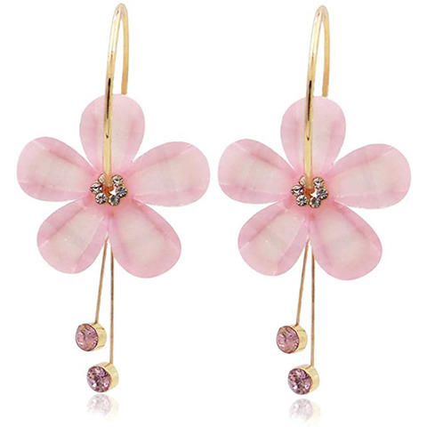 Boucles d'oreilles en résine acrylique, bijoux en forme de fleur de soleil, grands cercles et longs, en Cz, cerceau, à la mode pour femmes et filles ► Photo 1/6