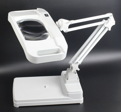 Loupe de bureau pliante 85 265V, support de Table, lampe Loupe avec 36 lumières LED, grande lentille 5x 10x ► Photo 1/5