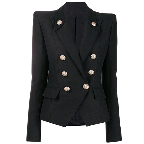 Haute rue 2022 étoile Style concepteur Blazer femmes Double boutonnage classique métal Lion boutons Blazer veste ► Photo 1/6
