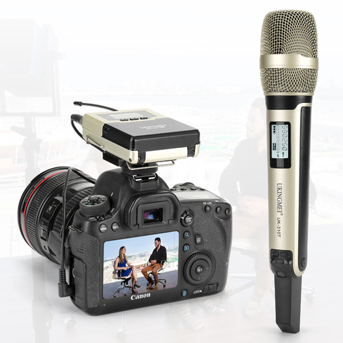 Microphone Portable sans fil pour appareil photo reflex numérique enregistrement extérieur, Interview, prise de vue vidéo, Microphone sans fil Portable DV ► Photo 1/6