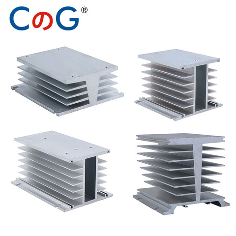 Radiateur CG pour relais solide triphasé en aluminium, dissipateur thermique avec ventilateur 12v dc 24v dc 220v ac, 10a, 25a, 40a, 60a, 80a, 100a, 120a, 200a ► Photo 1/6