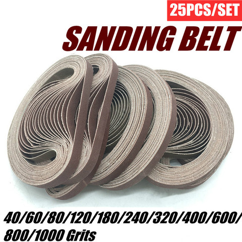 25 pièces bandes abrasives 40-1000 grains papier abrasif bandes abrasives pour ponceuse à bande outil abrasif bois doux métal polissage ► Photo 1/6