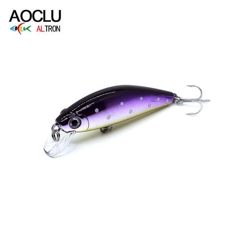 AOCLU – leurre méné rigide avec hameçons VMC, appât artificiel idéal pour la pêche au bar en eau salée douce, 8 couleurs, 5cm, 6.2g, 10 # ► Photo 1/6