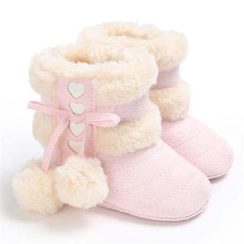 2022 hiver neige bébé bottes 7 couleurs chaud peluches balles intérieur coton doux caoutchouc semelle infantile nouveau-né enfant en bas âge bébé chaussures ► Photo 1/6