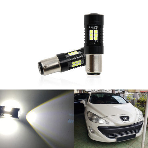 Projecteur Led DRL pour Peugeot 1157 BAY15D, 2 pièces, CANbus P21/5W, 408, 308, 3008 ► Photo 1/5