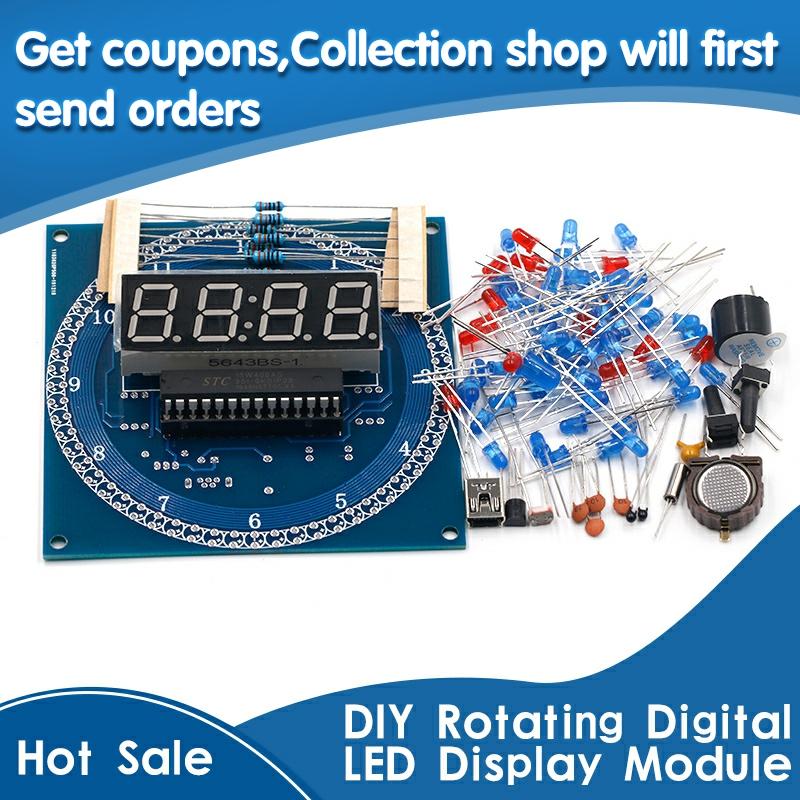 Livraison gratuite DS1302 rotatif LED affichage alarme électronique horloge Module KIT de bricolage LED affichage de la température pour arduino ► Photo 1/6