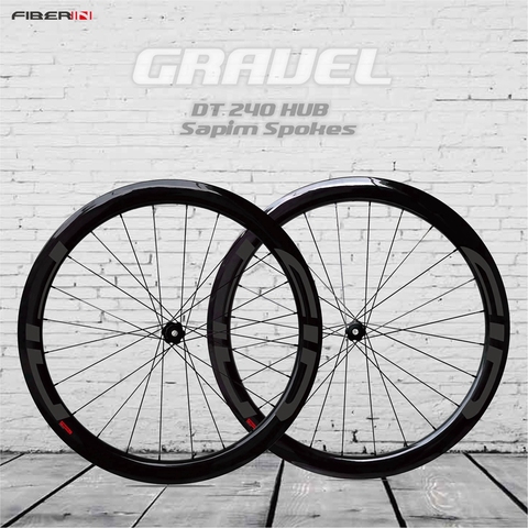 Pneu de gravier en fibre de carbone T700 700C, finition noire mate, roues tubeless pour freins à disque de route ► Photo 1/6