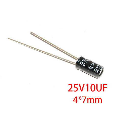 Condensateur électrolytique 25V 10UF 4x7mm, 50 pièces, haute qualité ► Photo 1/1