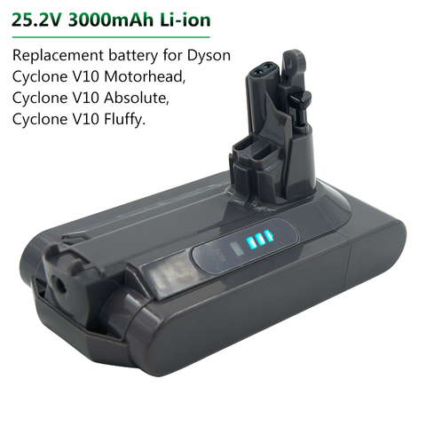 Nouveau remplacement 25.2V 3000mAh Lithium batterie de remplacement pour aspirateur Dyson cyclone V10 absolu SV12 V10 moelleux V10 ► Photo 1/6