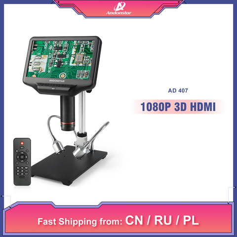 Andonstar – microscope numérique 7 pouces AD407 270X 1080P HDMI, longue distance d'objet claire pour la réparation de téléphones portables, outil de soudage ► Photo 1/6