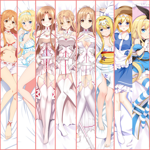 Taie d'oreiller en ligne, dessin animé Dakimakura, épée, alicisation de la guerre des oursons, Alice Yuuki Asuna, étui pour le corps, cadeau ► Photo 1/5