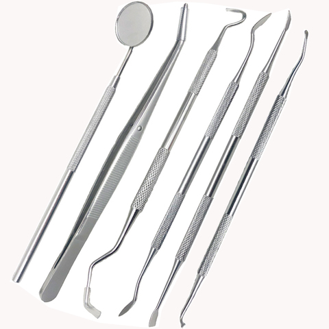 Instrument dentaire en acier inoxydable, miroir buccal, crochet, pincette, outils de nettoyage des dents, outils de dentisterie, outil de préparation des dentistes, 1 pièces ► Photo 1/6