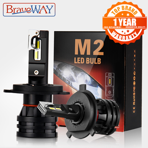 BraveWay-ampoules de voiture, H4 LED H7 H8 H3 H11 H1 9005 9006 HB3 HB4 phare LED, pour lampes de voiture Turbo ampoules pour voitures 12V CANBUS ► Photo 1/6