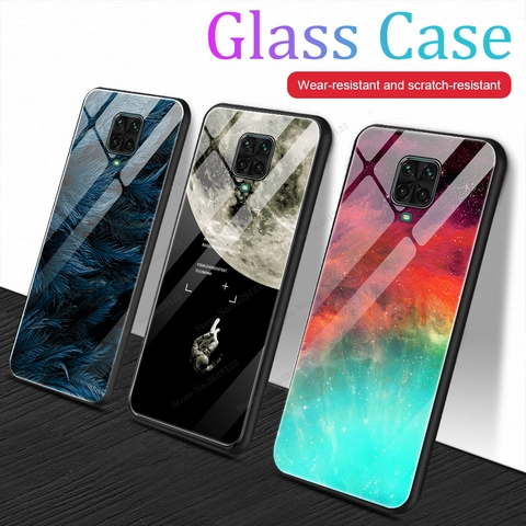 Coque en verre trempé pour Xiaomi Redmi Note 9 coques Coque Xiomi Redmi Note 9 Pro 9S 9A 9C 9 Coque arrière rigide en Silicone souple ► Photo 1/6