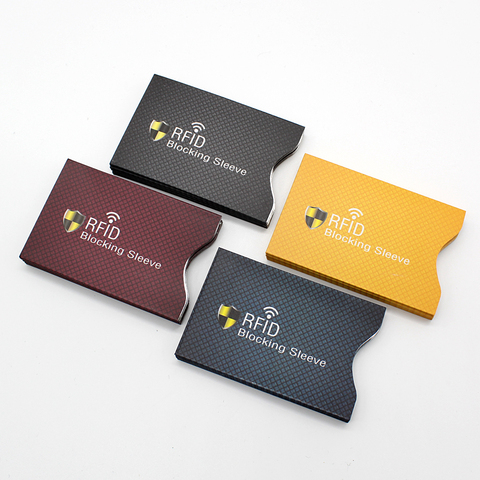 5 pièces sécurité Anti-vol lecteur RFID manchon de blocage protéger les cartes de crédit housse en Aluminium enduit papier ID porte carte bancaire ► Photo 1/6