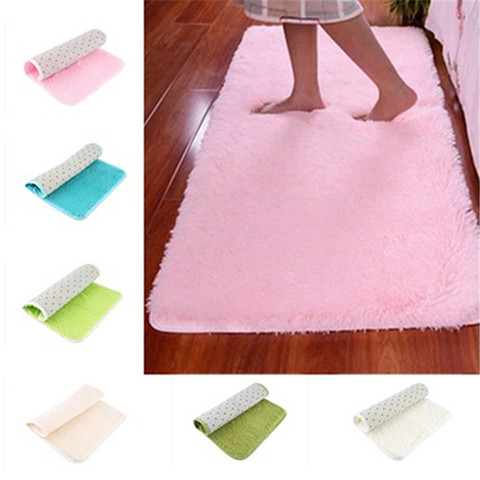 Tapis ample antidérapant, couleur bonbon, 40cm x 60cm x 3cm, pour sol de chambre à coucher, Flokati ► Photo 1/6