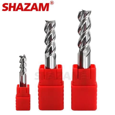 Fraise en acier au tungstène, revêtement en alliage, outil en aluminium Cnc, machine Hrc55 à 3 lames, SHAZAM, outils pour le bois ► Photo 1/6