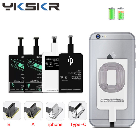 Qi chargeur sans fil récepteur Support Micro USB Type C rapide sans fil adaptateur de charge pour iPhone Android Induction récepteur bobine ► Photo 1/6