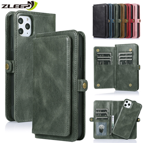 Etui Portefeuille Pour iPhone 12 Mini 11 Pro Max Housse En Cuir Pour iPhone SE 2022 XS XR X 6 6s 7 8 Plus Porte-Cartes Téléphone Coque ► Photo 1/6