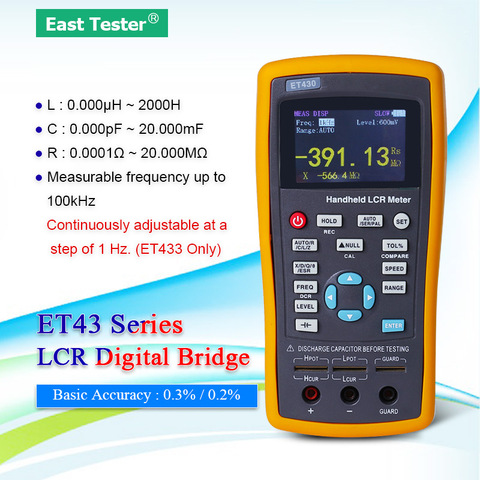 Mesureur de capacité portatif ET430 ET431 ET432 ET433, compteur de résistance en mode DCR, avec écran LCD TFT 2.8 pouces ► Photo 1/6