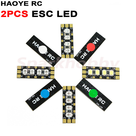 2 pièces HAOYE RC ESC LED ESC 1g 6S ESC rallonge moteur RC bras haute lumière LED 5 pouces 3 pouces FPV quadrirotor course Drone bricolage ► Photo 1/6