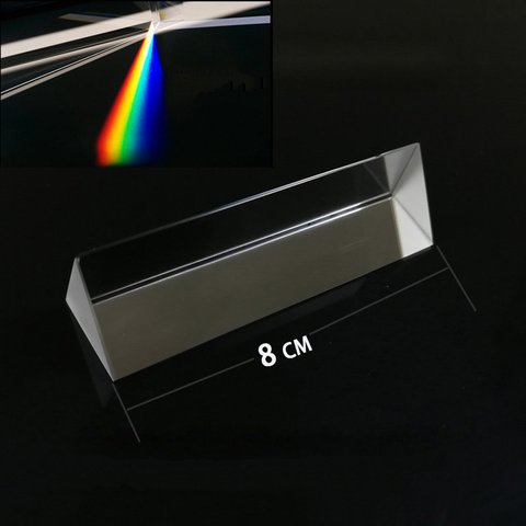 Lentille à prisme triangulaire, verre optique, petit équipement expérimental Mitsubishi réfracteur arc-en-ciel, miroir de photographie ► Photo 1/2