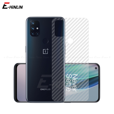 2 pièces/lot couverture arrière souple protecteur d'écran pour Oneplus One Plus Nord N10 5G N100 3D Film autocollant en Fiber de carbone pas verre trempé ► Photo 1/6