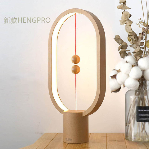 2022 mise à niveau HENGPRO Balance veilleuse Portable Ellipse magnétique mi-air interrupteur LED lampe de bureau tactile gradation décor à la maison ► Photo 1/1