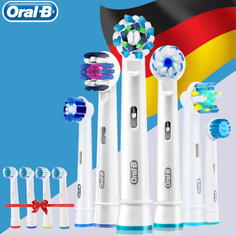 Têtes de brosse Oral b Comtatiable avec oral-b brosse à dents électrique poignée dent dentaire gomme propre + 4 têtes de brosse de remplacement cadeau ► Photo 1/6